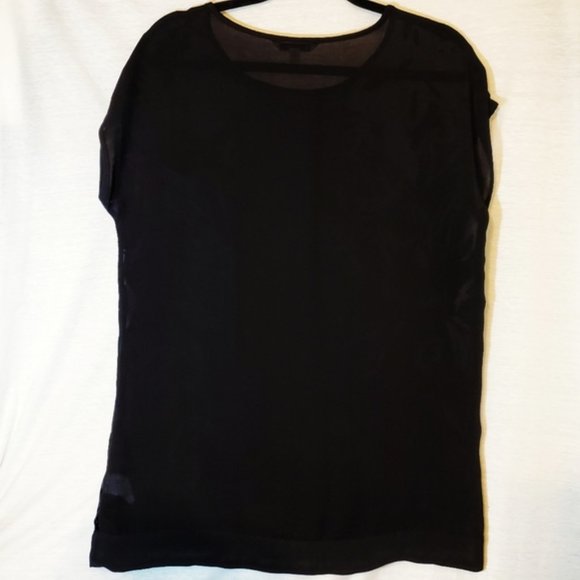 CAbi Black Semi Sheer Floral Velvet Burnout Blouse - Picture 4 of 9